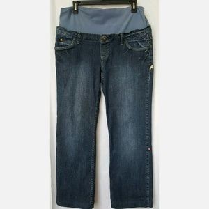 Distressed crop capris denim jeans M/L